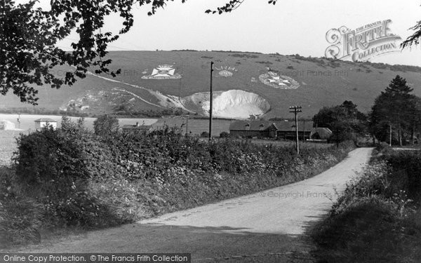 Photo of Fovant, Regimental Carvings c.1955
