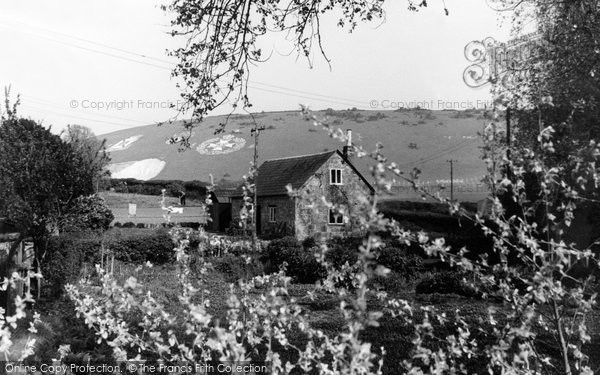 Photo of Fovant, The Regimental Hill Carvings c.1955