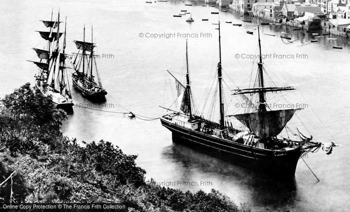Photo of Fowey, Ships At Anchor 1893