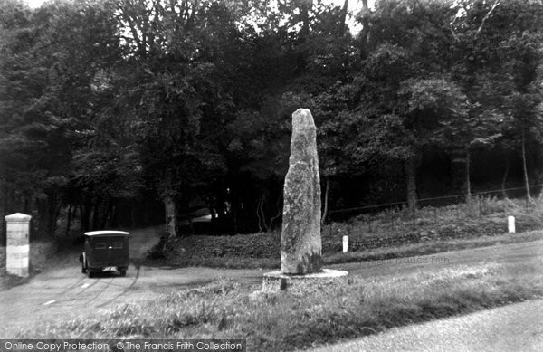 Photo of Fowey, The Ancient Inscribed Stone At Four Turnings c.1950