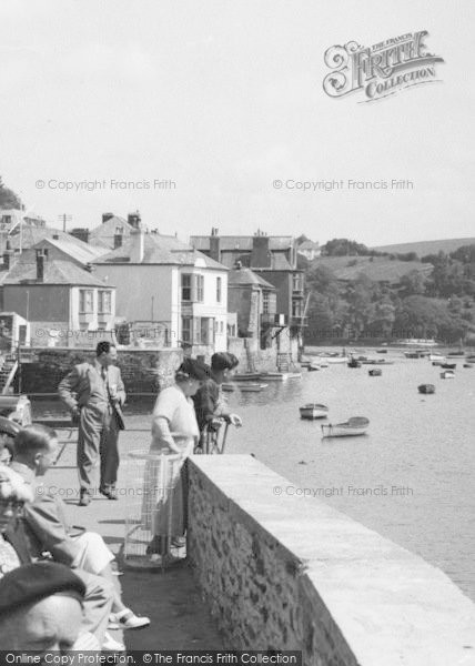 Photo of Fowey, The Harbourside, People c.1955