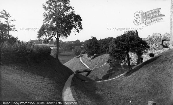 Photo of Framlingham, The Castle Moat c.1955
