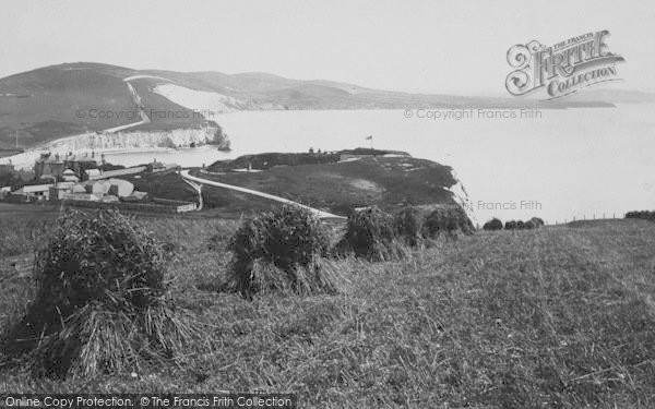 Photo of Freshwater Bay, View From Above Towards St Catherine's Point c.1883