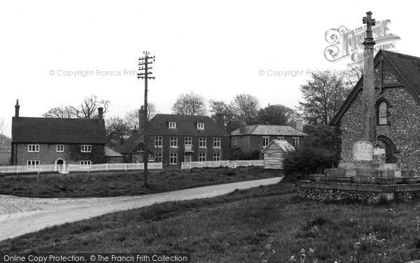 Photo of Froxfield Green, War Memorial And Green c.1960