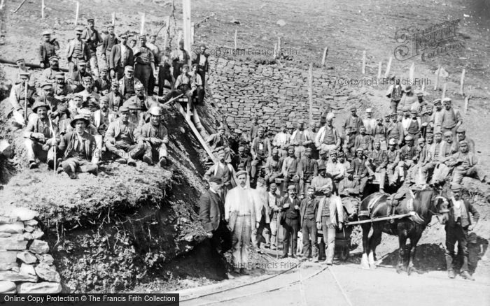 Photo of Ganllwyd, Miners At Gwynfyndd Gold Mine c.1890