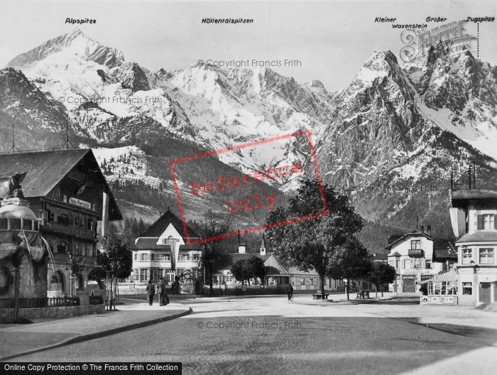 Photo of Garmisch Partenkirchen, The Market Place, Garmisch And Kugspitze c.1935