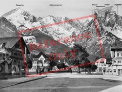 The Market Place, Garmisch And Kugspitze c.1935, Garmisch-Partenkirchen