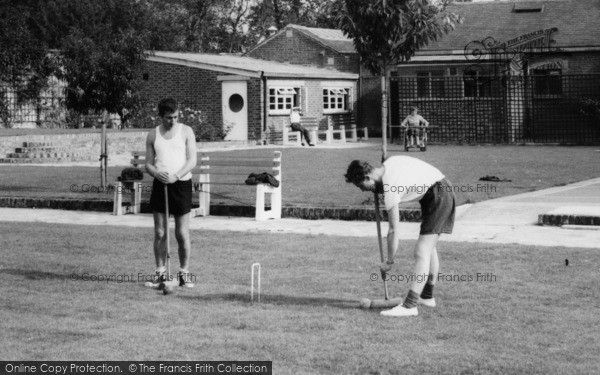 Photo of Garston, Boys Playing Croquet On Manor Games Lawn c.1955