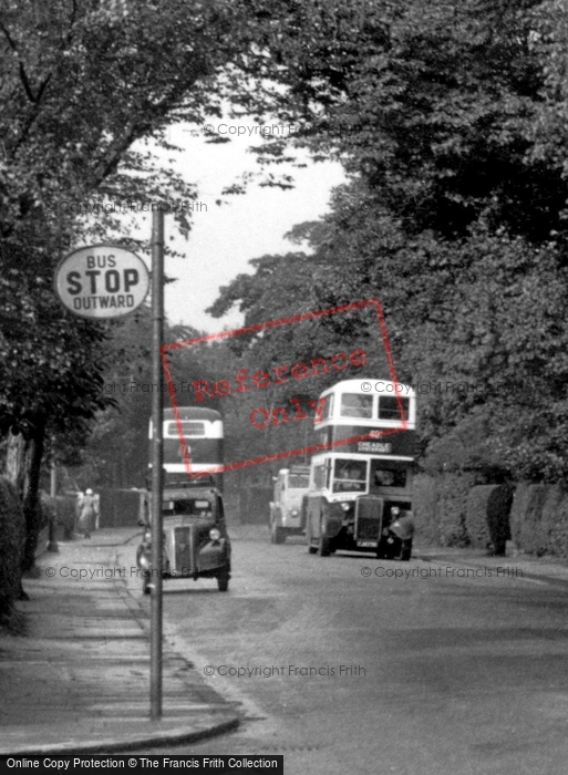 Photo of Gatley, Buses On Gatley Road c.1955