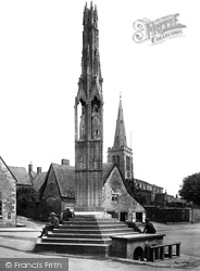 Eleanor Cross And St Mary Magdalene's Church 1922, Geddington