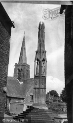 Queen Eleanor Cross And Church c.1955, Geddington