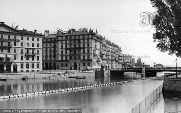 Photo of Geneva, Hotels Bergues Et Russie c.1885