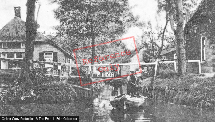 Photo of Giethoorn, Village Canal And A Punt c.1930