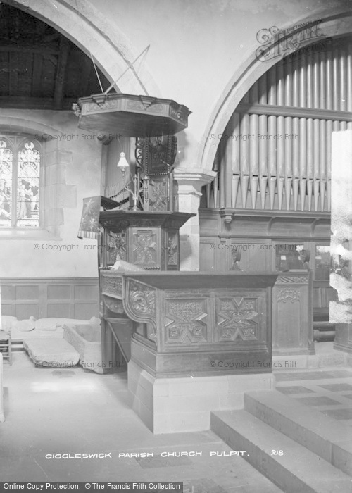 Photo of Giggleswick, Parish Church, Pulpit c.1900
