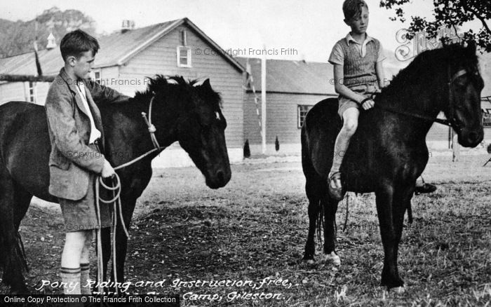 Photo of Gileston, White Star Boys Camp, Pony Riding c.1950