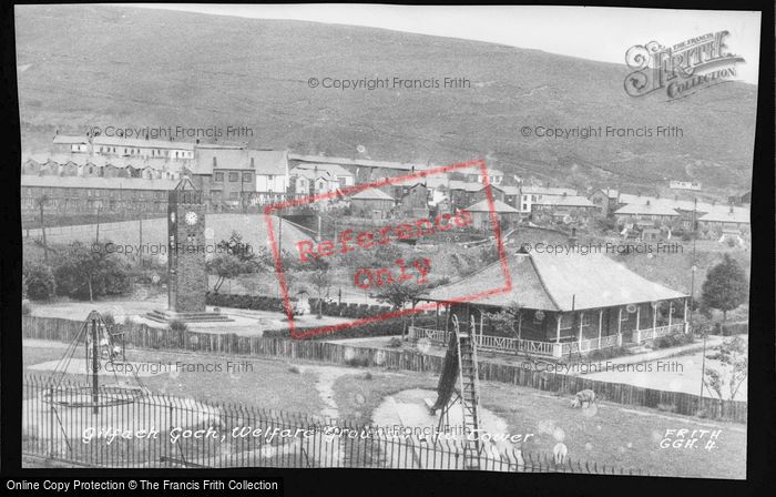 Photo of Gilfach Goch, Welfare Grounds And Tower c.1955