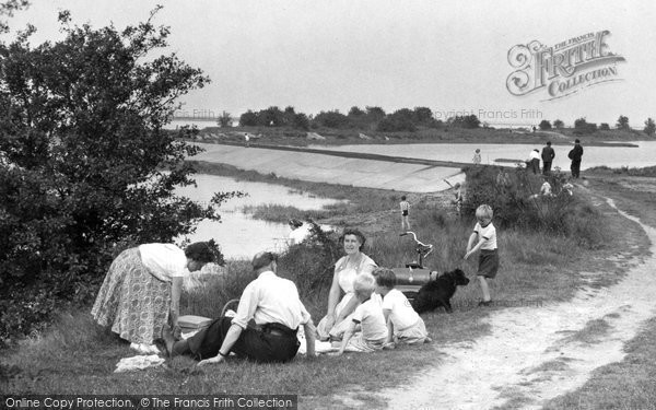 Photo of Gillingham, Family By The Medway c.1955