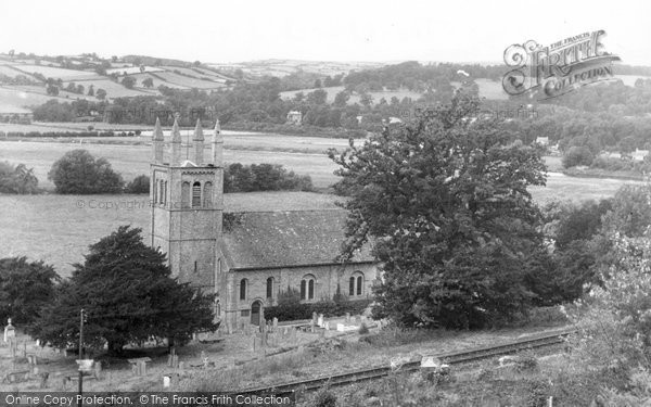 Photo of Glasbury On Wye, St Peter's Church From School Common c.1955
