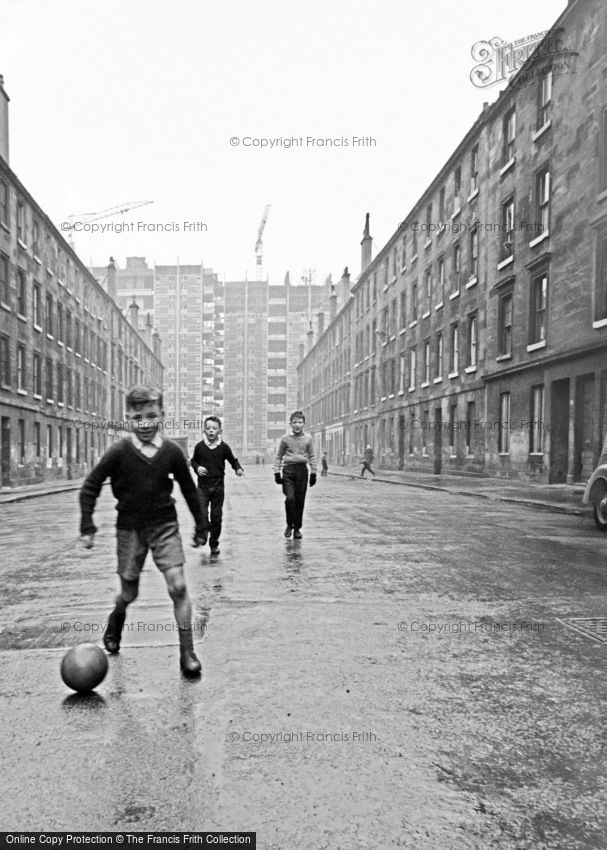 Glasgow, Boys Playing Football, the New Gorbals 1964