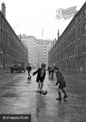 Boys Playing Football, The New Gorbals 1964, Glasgow