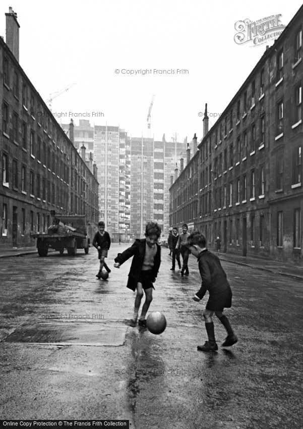 Glasgow, Boys Playing Football, the New Gorbals 1964