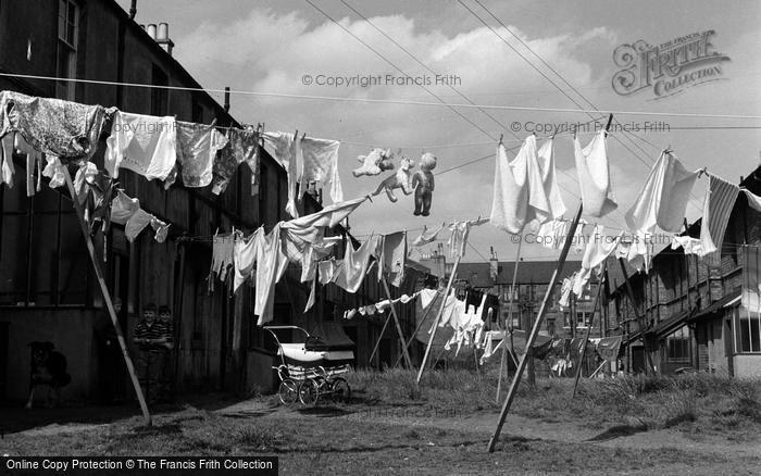 Photo of Glasgow, Washing Hanging Across The Street 1961