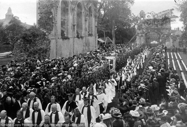 Photo of Glastonbury, Procession In The Abbey c.1910