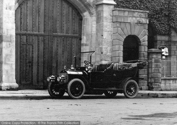 Photo of Glastonbury, Vintage Car By The Abbey Gateway 1909