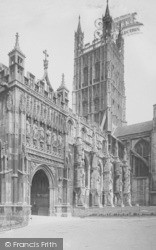 Cathedral, South Porch And Towers 1912, Gloucester