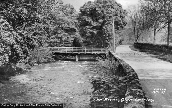 Photo of Glyn Ceiriog, The River c.1955