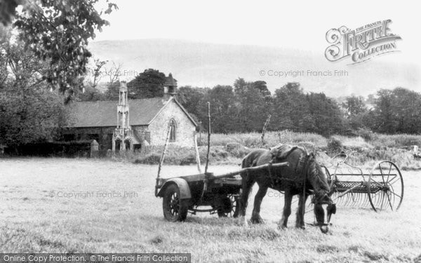 Photo of Glyn Neath, Working Horse By Aberpergwm Church c.1955