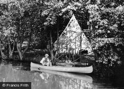 Canoeist, River Wey Camping Ground 1908, Godalming