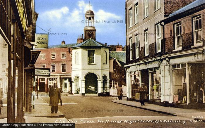Photo of Godalming, The Old Town Hall And High Street c.1960
