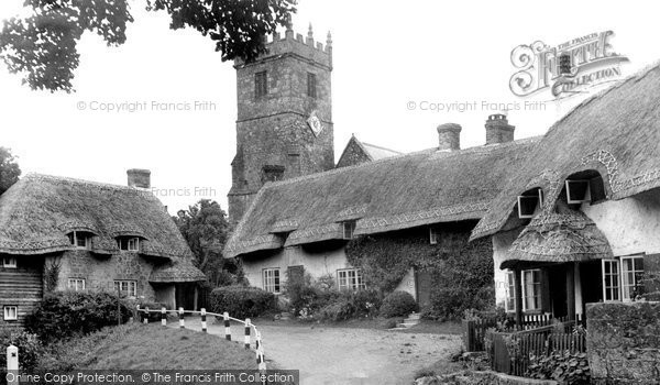 Photo of Godshill, All Saints Church And Thatched Cottages c.1955