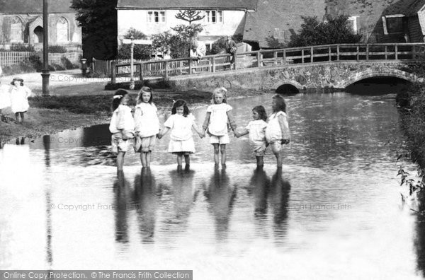 Photo of Gomshall, Girls Paddling In The River 1904
