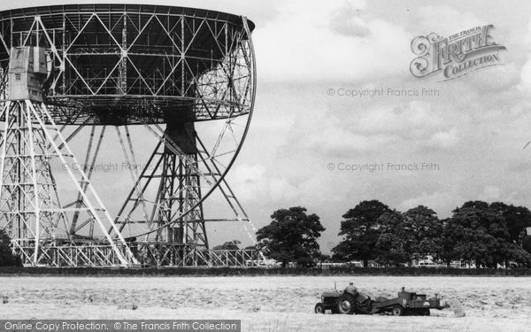 Photo of Goostrey, Tractor And Baler At Jodrell Bank Radio Telescope c.1965