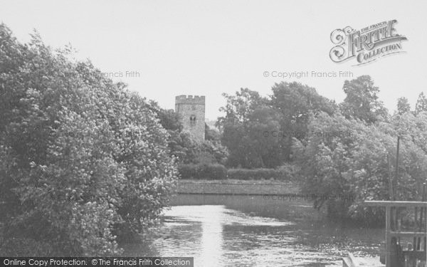 Photo of Goring, The River And Church c.1955