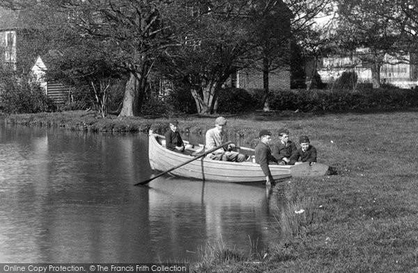 Photo of Goudhurst, Rowing By Hope Mill 1901