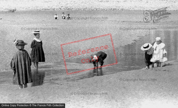 Photo of Grange Over Sands, Children On The Beach 1896
