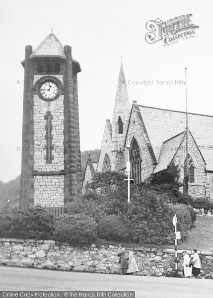Photo of Grange Over Sands, Clock Tower And St Paul's Church c.1955