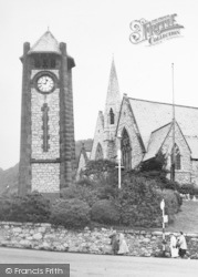 Grange-Over-Sands, Clock Tower And St Paul's Church c.1955, Grange-Over-Sands