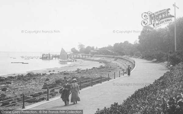 Photo of Grange Over Sands, Couple On The Promenade 1912