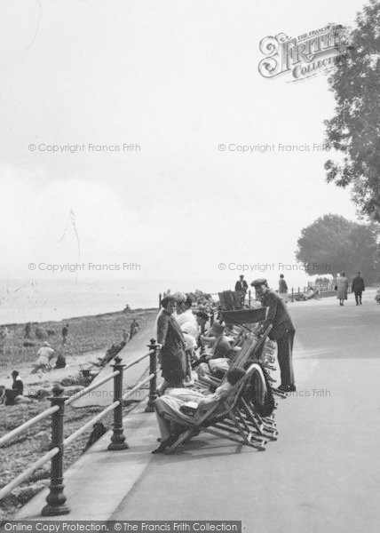 Photo of Grange Over Sands, Deckchairs On The Promenade 1929