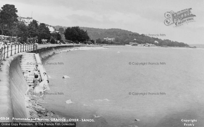 Photo of Grange Over Sands, Promenade And Station c.1955