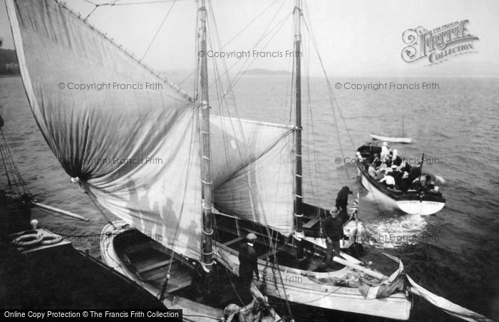 Photo of Grange Over Sands, Sailing Boats And A Motor Boat 1923