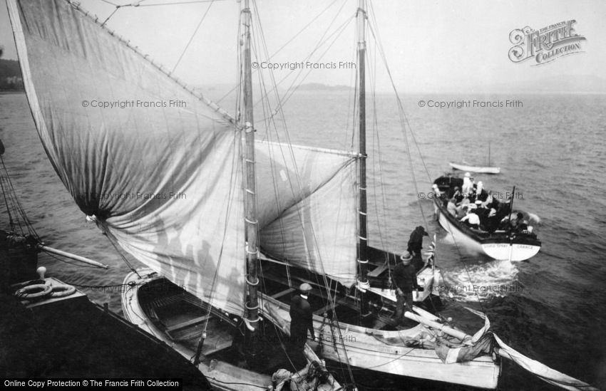 Grange-over-Sands, Sailing Boats and a Motor Boat 1923