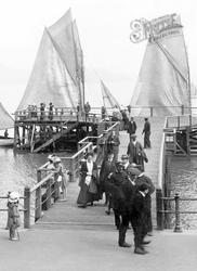 Grange-Over-Sands, Sailing Boats, The Pier 1914, Grange-Over-Sands