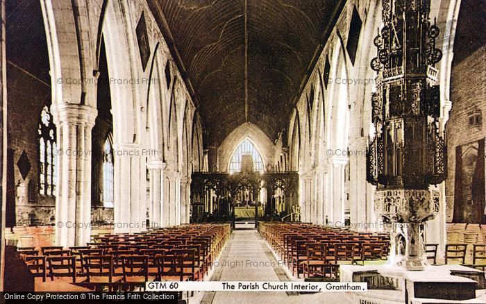 Photo of Grantham, Parish Church Interior c.1955