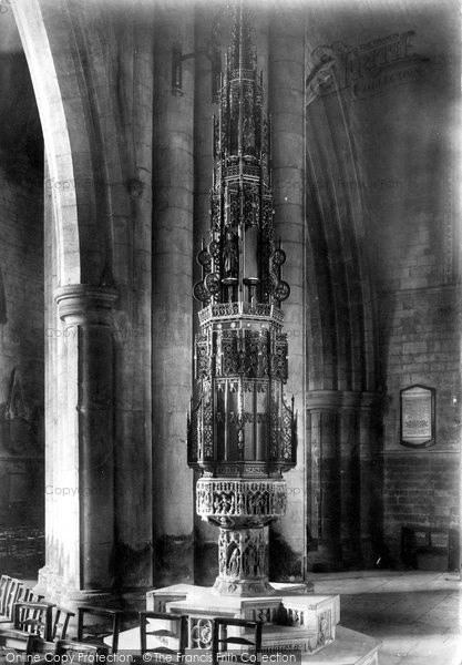Photo of Grantham, The Church, The Font 1904