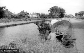 Grappenhall, Fishing by the Canal c1960
